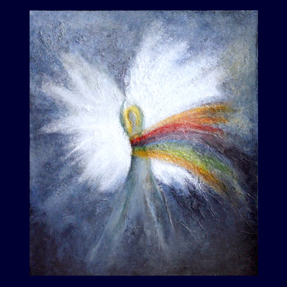 Engel mit Regenbogen